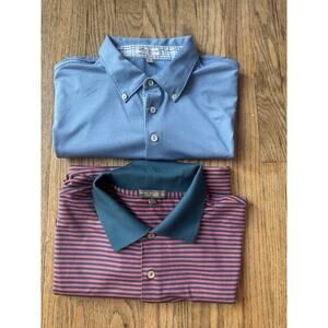 Lot Of 2 Peter Millar Summer Comfort Golf Polo Shirt Mens XL Preppy Athletic